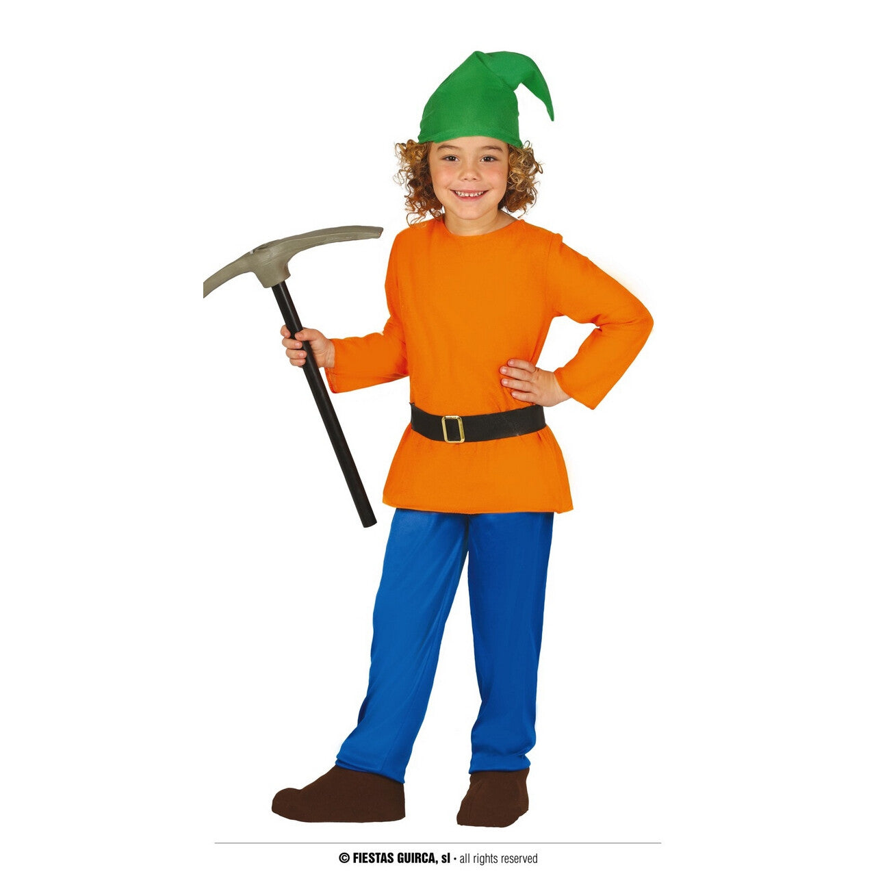 Op deze afbeelding zie je een Kostuums, van het merk Guirca. Hardwerkende Bos Kabouter Jongen Kostuum