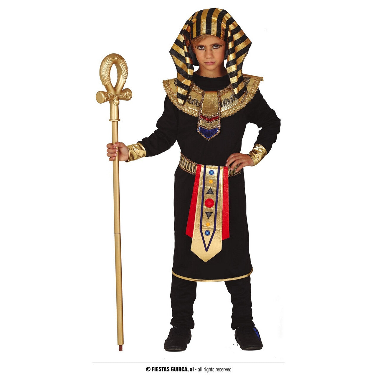 Op deze afbeelding zie je een Kostuums, van het merk Guirca. Gouden Egyptenaar Doet El Rijk Kind Kostuum