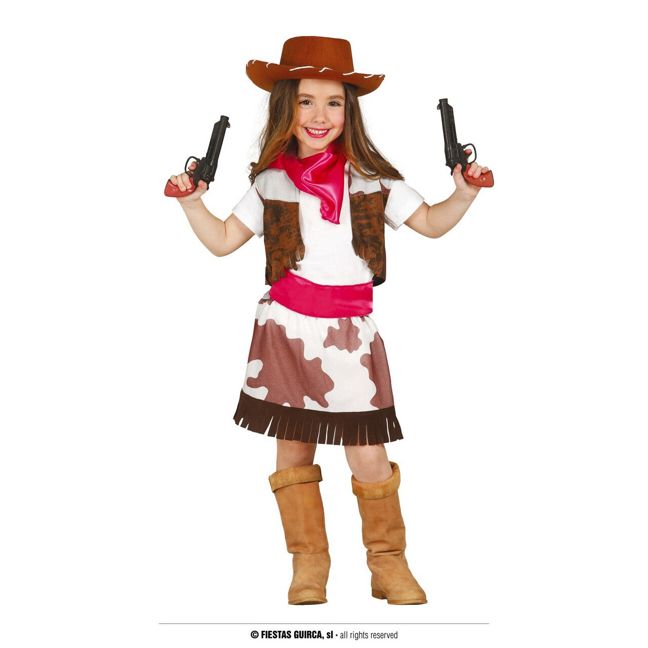 Op deze afbeelding zie je een Kostuums, van het merk Guirca. Schietgrage Cowgirl Van Het Wilde Westen Meisje Kostuum