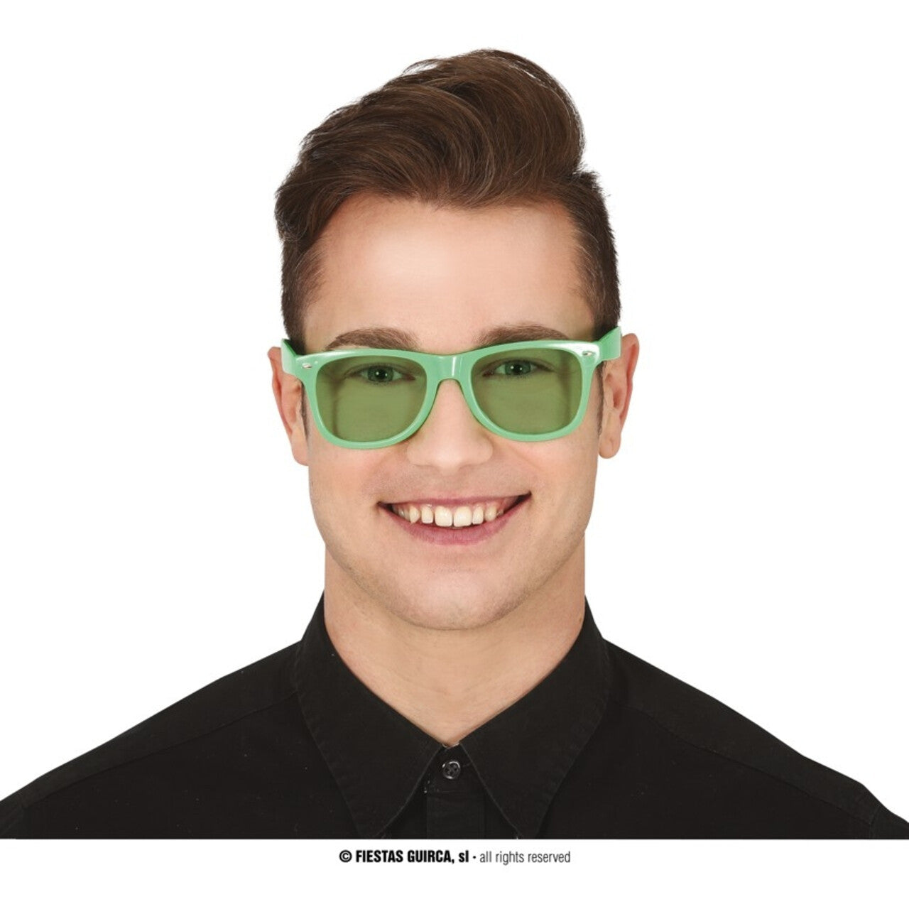 Op deze afbeelding zie je een Accessoires, van het merk Guirca. Hippie Festival Disco Groen Zonnebril