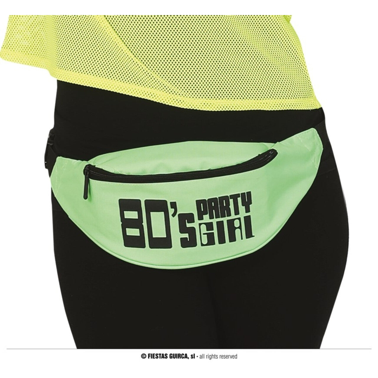 Op deze afbeelding zie je een Accessoires, van het merk Guirca. Party Girl Jaren 80 Heuptas Groen