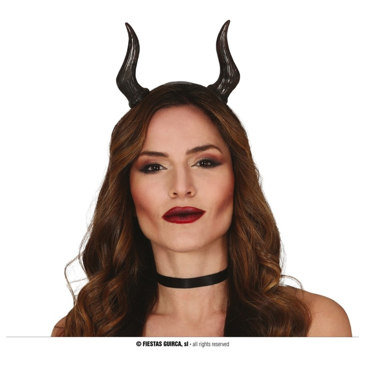 Op deze afbeelding zie je een Accessoires, van het merk Guirca. Laat De Demon Los, Haarband Met Hoorns
