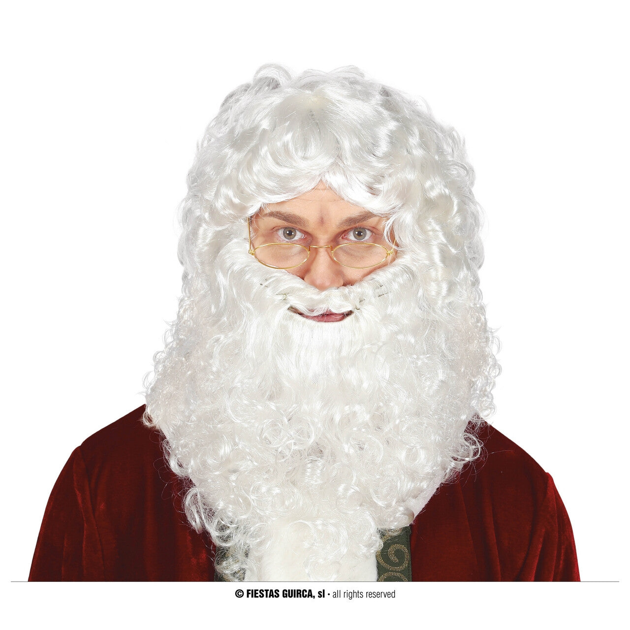 Op deze afbeelding zie je een Accessoires, van het merk Guirca. Witte Kerstman Pruik Met Baard