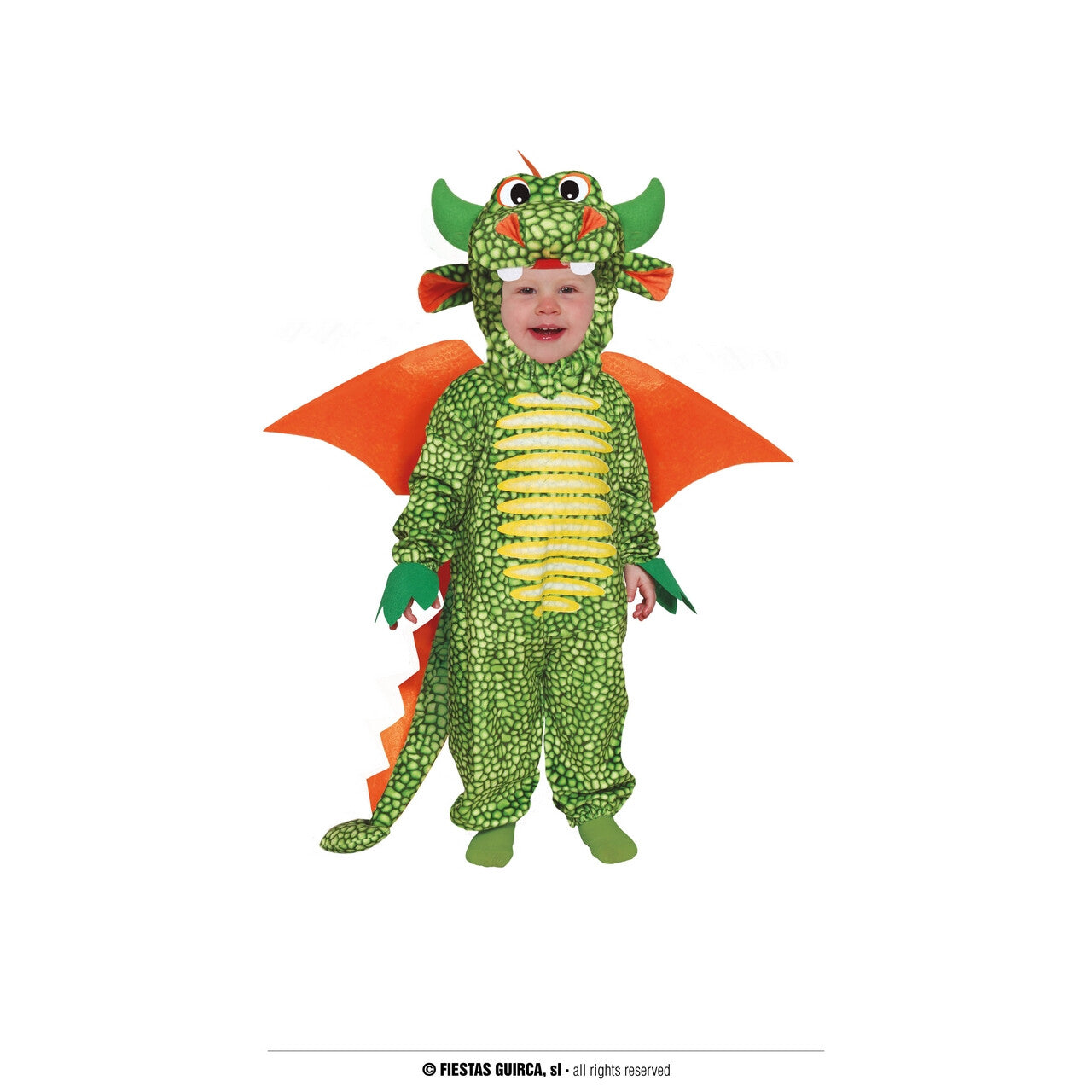 Op deze afbeelding zie je een Kostuums, van het merk Guirca. Baby Draak Spuwt Geen Vuur Kind Kostuum