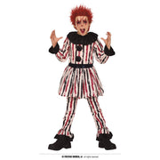 Op deze afbeelding zie je een Kostuums, van het merk Guirca. Gestreepte Niet Zo Grappige Scary Clown Kind Kostuum