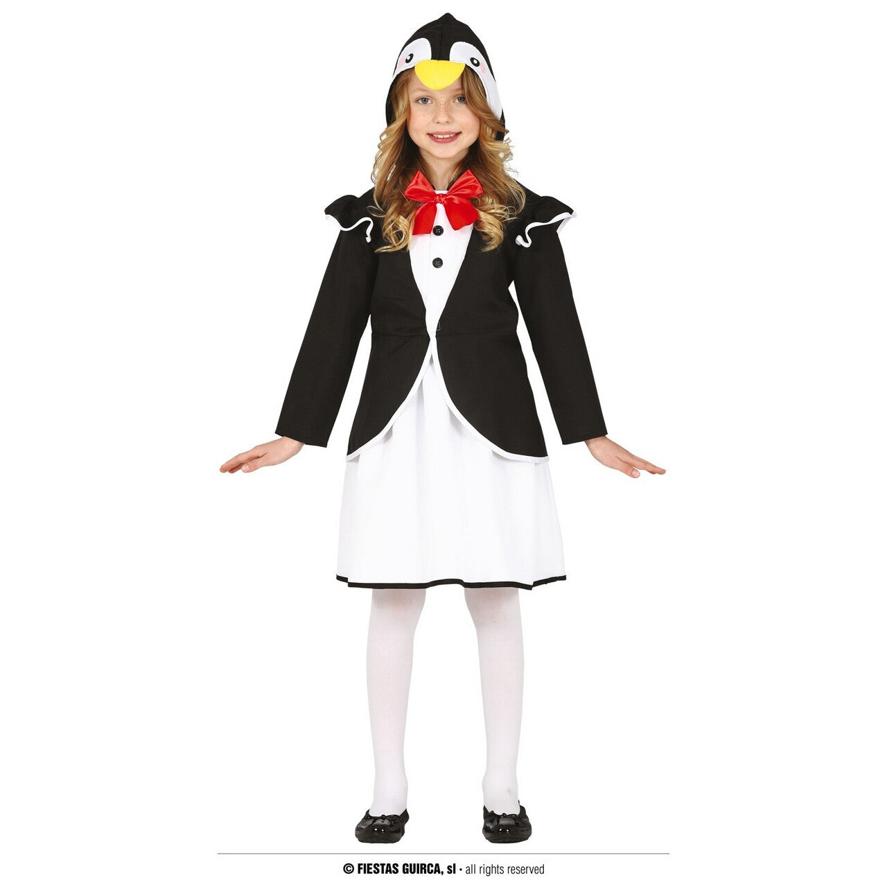 Op deze afbeelding zie je een Kostuums, van het merk Guirca. Dansende Voetjes Pinguin Meisje Kostuum