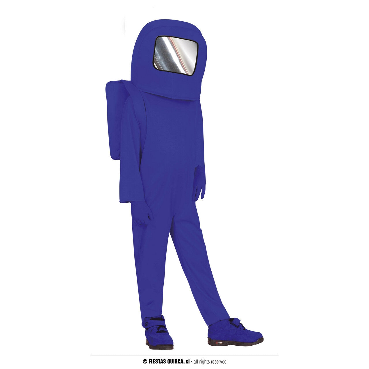 Op deze afbeelding zie je een Kostuums, van het merk Guirca. Sus Looking Blauwe Space Invader Onder Ons Among Us Astronaut Kind Kostuum