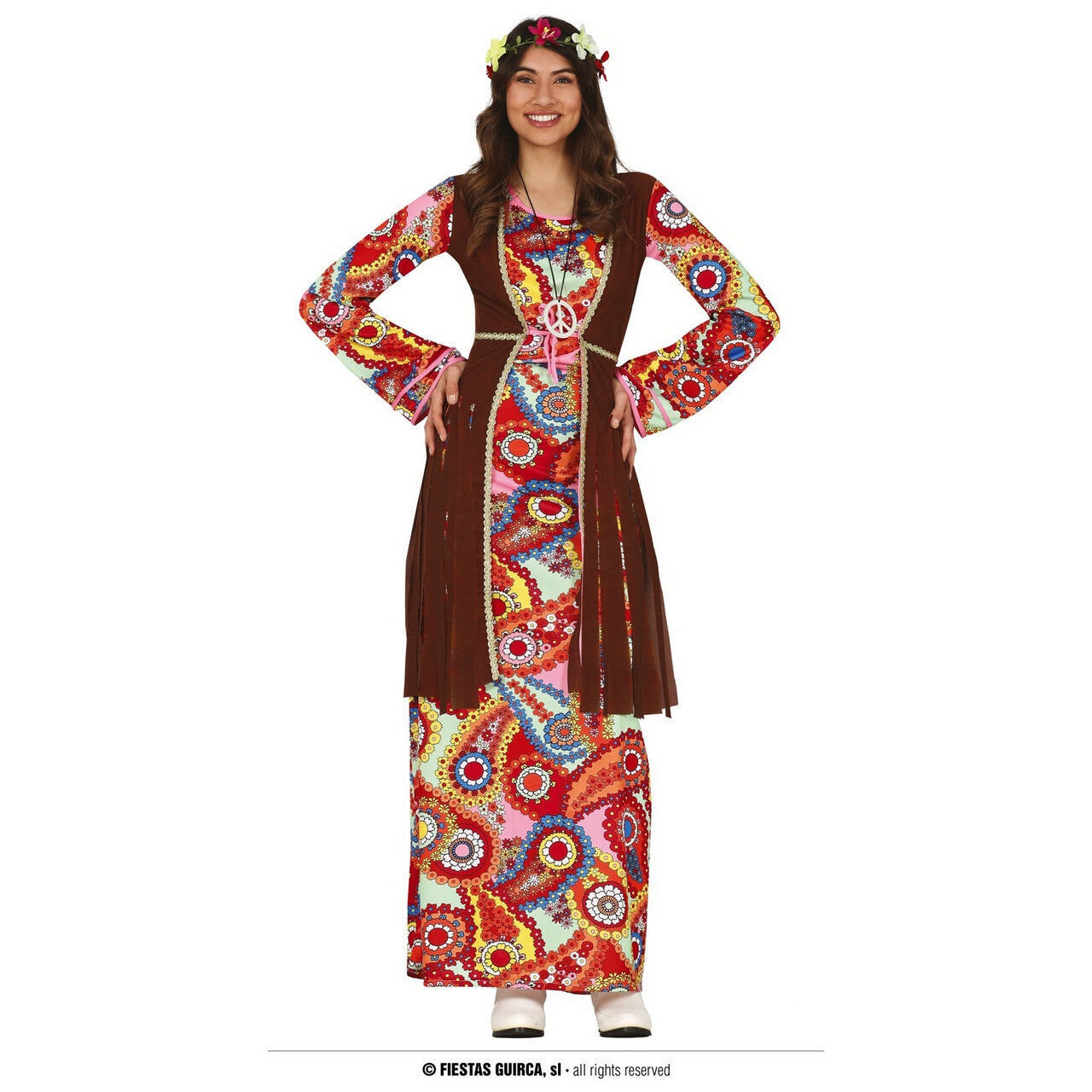 Op deze afbeelding zie je een Kostuums, van het merk Guirca. Maxi Dress Hippe Hippie Vrouw