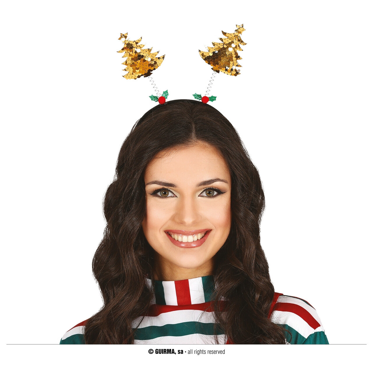 Op deze afbeelding zie je een Accessoires, van het merk Guirma. Gouden Kerstboom Bopper Met Pailletten