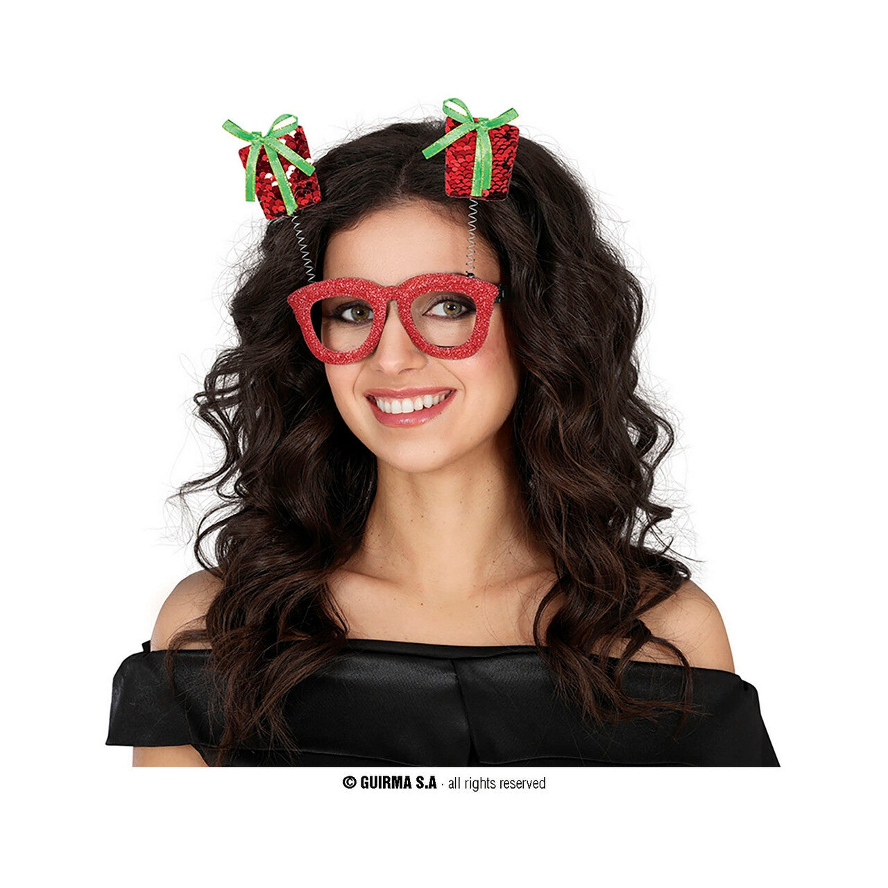 Op deze afbeelding zie je een Accessoires, van het merk Guirma. Bril Met Kerst Cadeau