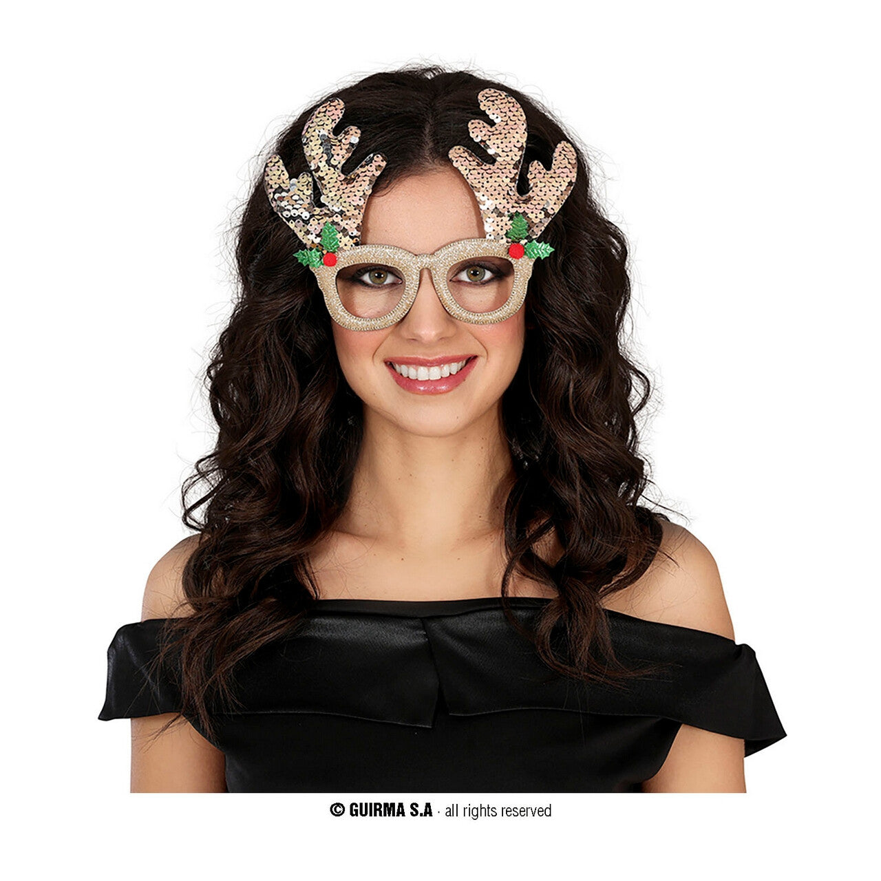 Op deze afbeelding zie je een Accessoires, van het merk Guirma. Kerst Bril Met Gewei