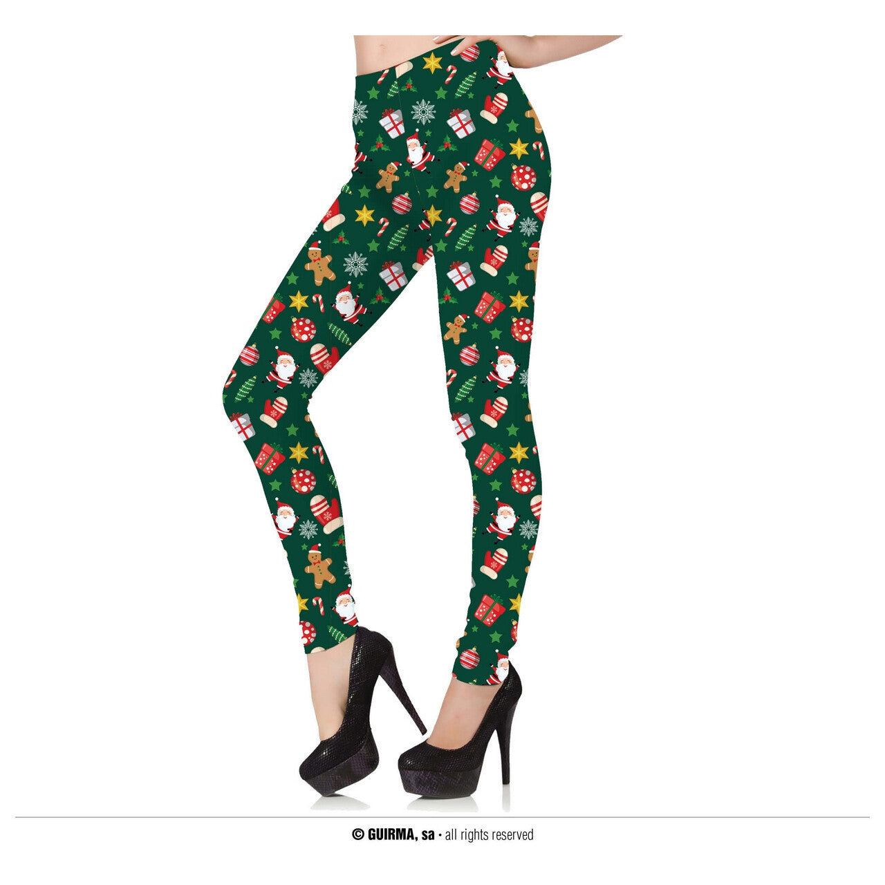 Op deze afbeelding zie je een Kostuums, van het merk Guirma. Legging Groen Met Print Vrouw