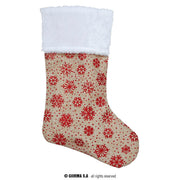 Op deze afbeelding zie je een Decoratie, van het merk Guirma. Gezellige Decoratie Sok Zak Sneeuwvlokjes 47 Centimeter