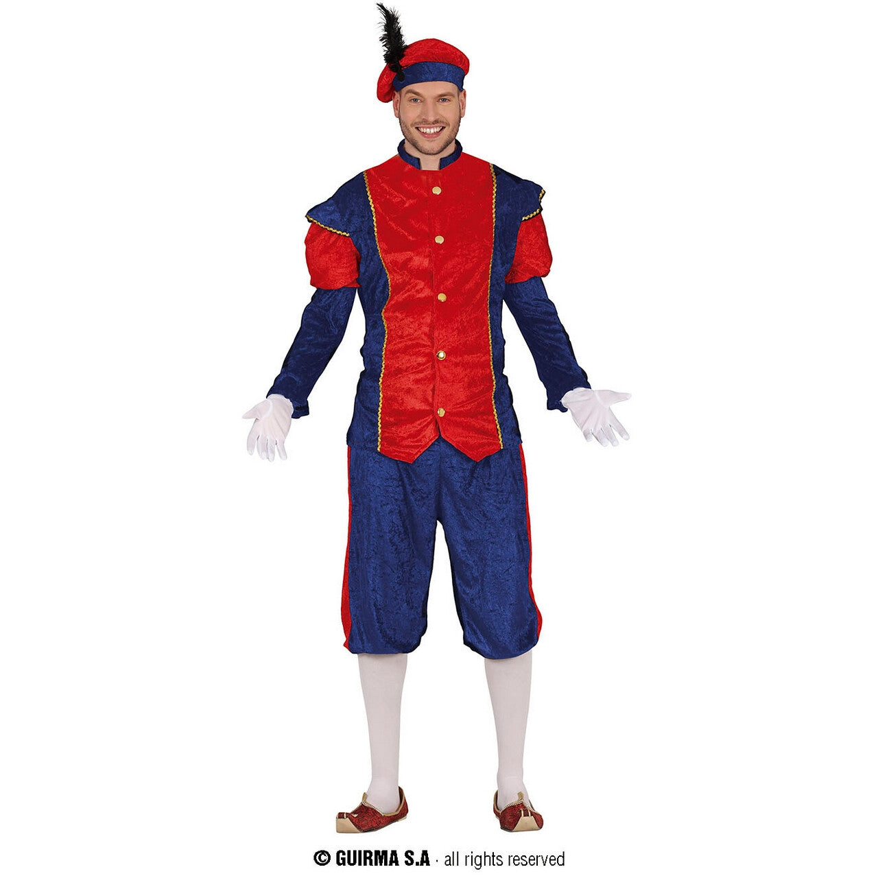 Op deze afbeelding zie je een Kostuums, van het merk Guirma. Opper Hoofd Piet Man Kostuum