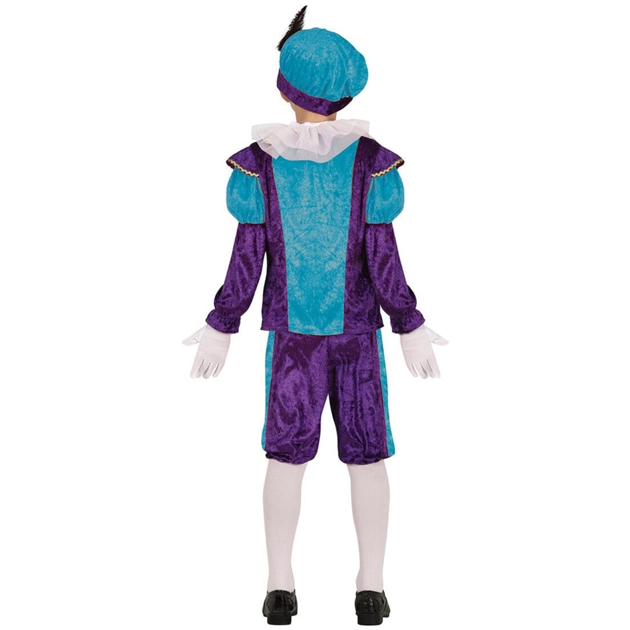 Op deze afbeelding zie je een Kostuums, van het merk Guirma. Vrolijke Piet Kind Blauw Paars Kind Kostuum