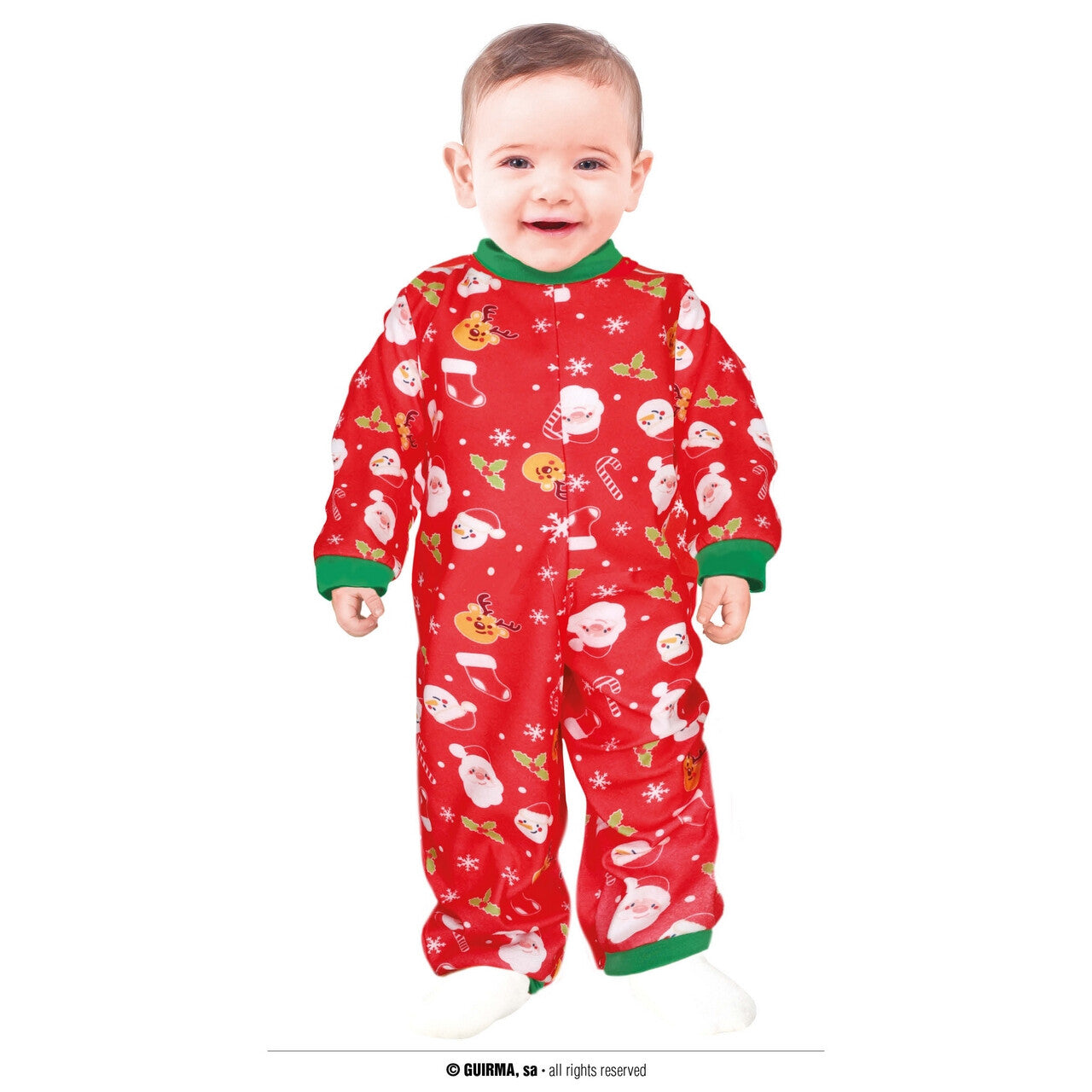 Op deze afbeelding zie je een Kostuums, van het merk Guirma. Santa Baby Jolly Jumpsuit Kind Kostuum