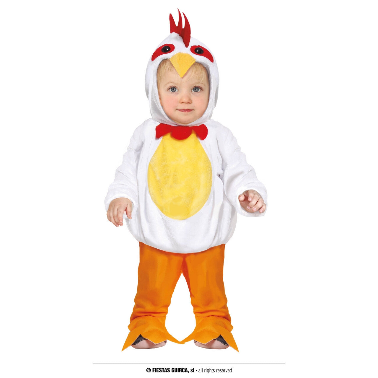 Op deze afbeelding zie je een Kostuums, van het merk Guirca. Baby Tok Tok Boerderij Kip Kind Kostuum