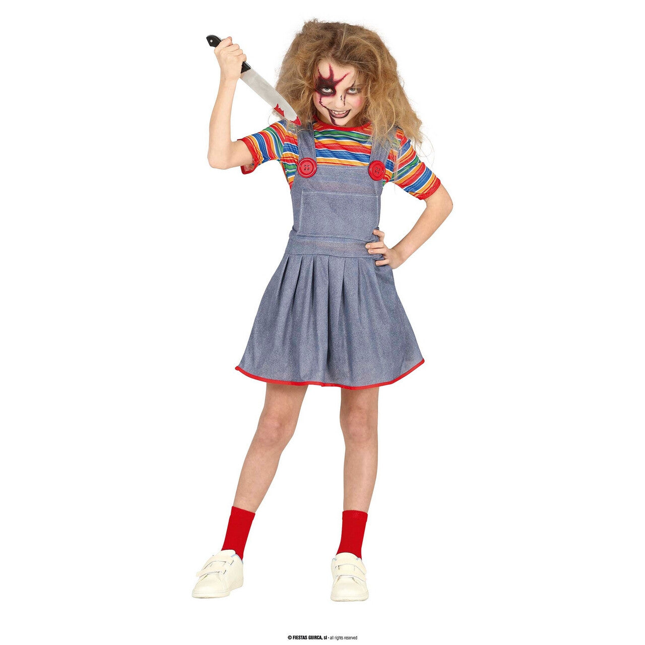 Op deze afbeelding zie je een Kostuums, van het merk Guirca. Valse Pop Chucky Meisje Kostuum