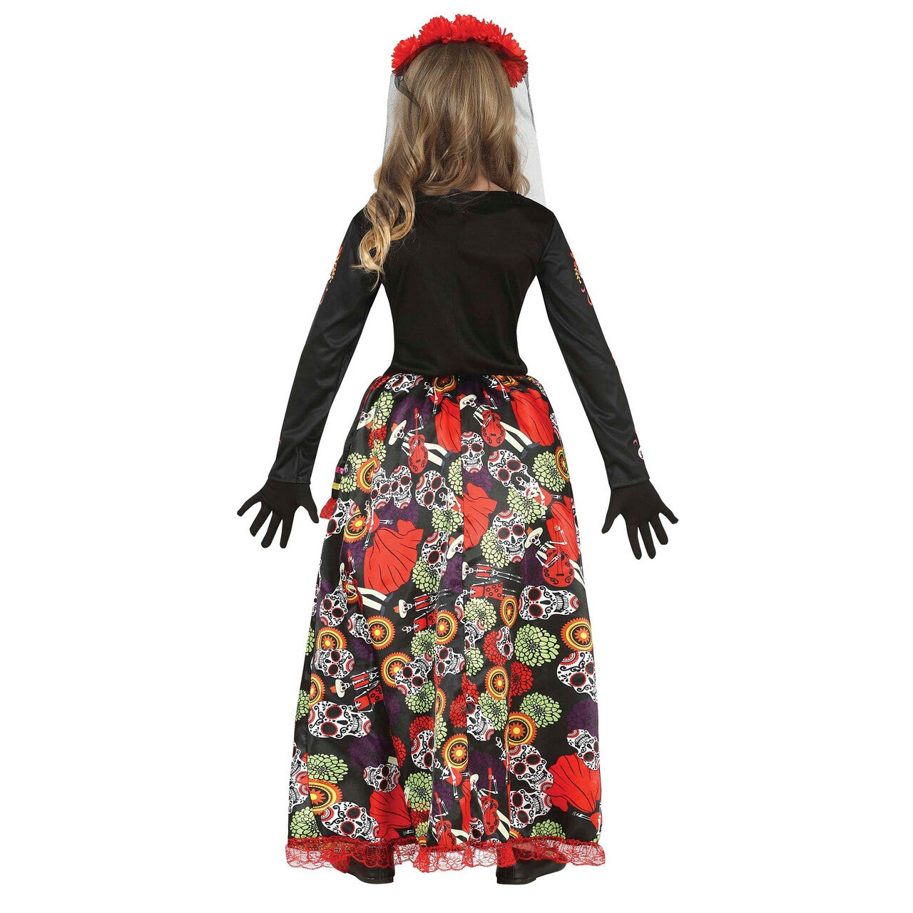 Op deze afbeelding zie je een Kostuums, van het merk Guirca. Dansen Met De Skulls Meisje Kostuum