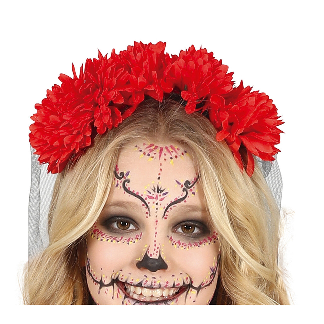 Op deze afbeelding zie je een Kostuums, van het merk Guirca. Dansen Met De Skulls Meisje Kostuum