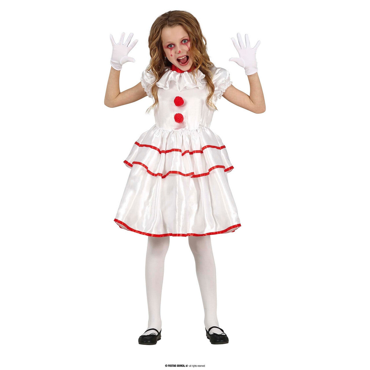 Op deze afbeelding zie je een Kostuums, van het merk Guirca. Poppy De Clown Meisje Kostuum