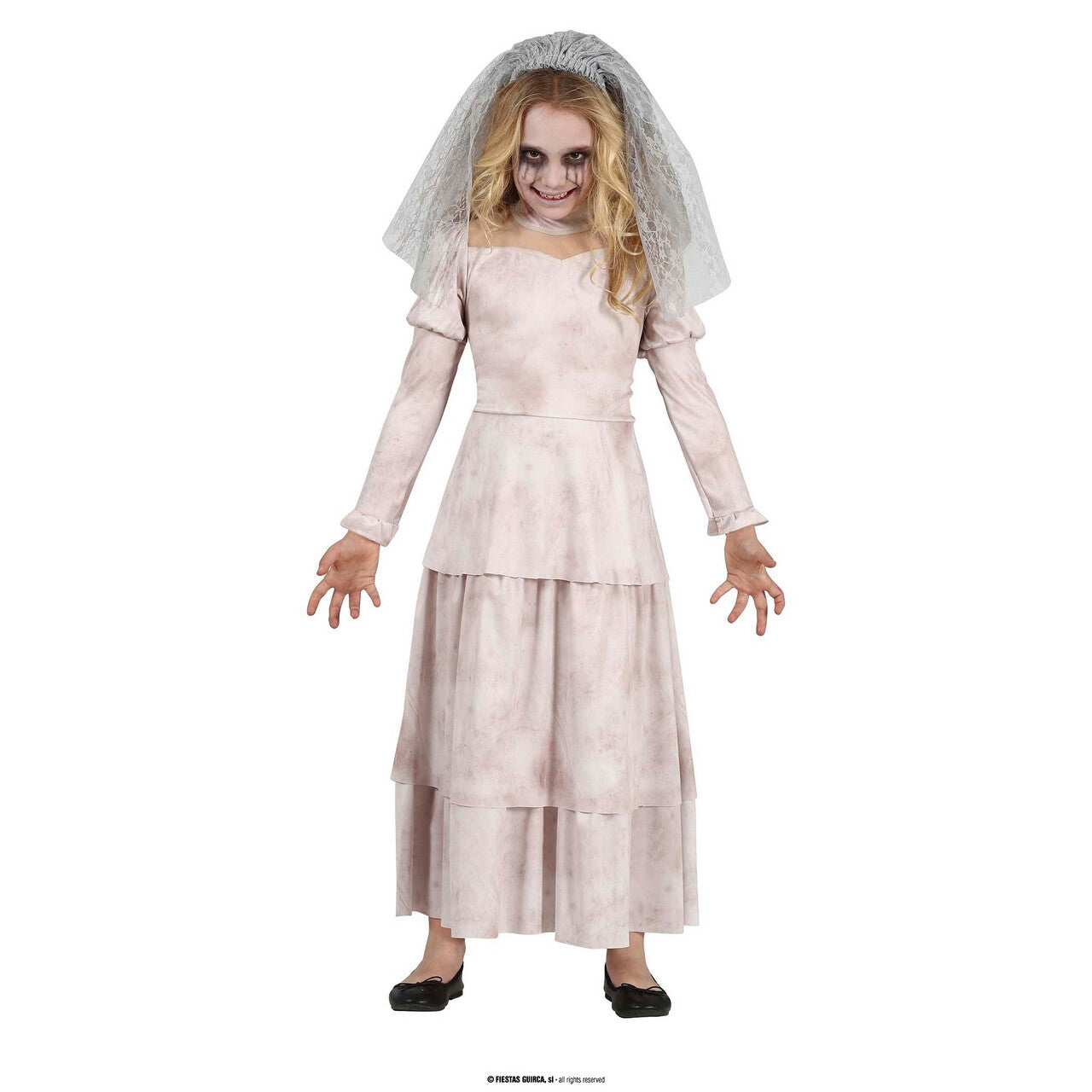 Op deze afbeelding zie je een Kostuums, van het merk Guirca. Verdrietige Spookbruid Hollie Meisje Kostuum