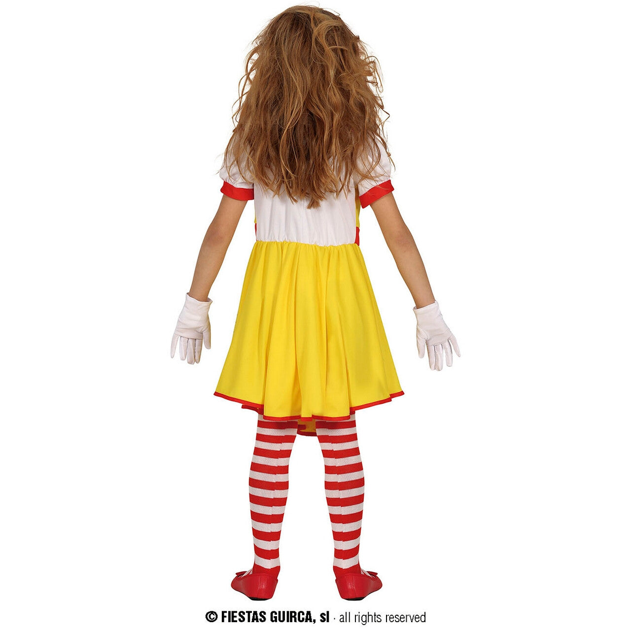 Op deze afbeelding zie je een Kostuums, van het merk Guirca. Missy Mckiller Clown Meisje Kostuum