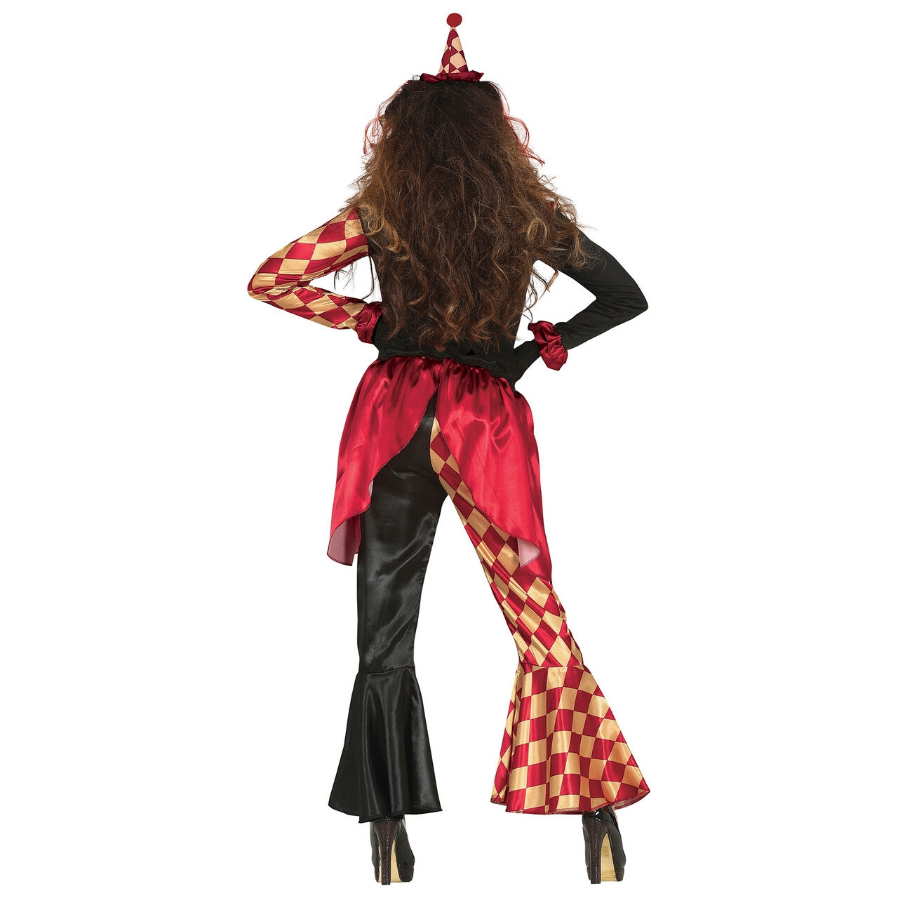 Op deze afbeelding zie je een Kostuums, van het merk Guirca. Checkered Horror Clown Vrouw Kostuum