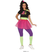 Op deze afbeelding zie je een Kostuums, van het merk Guirca. Super Eighties Party Girl Vrouw Kostuum