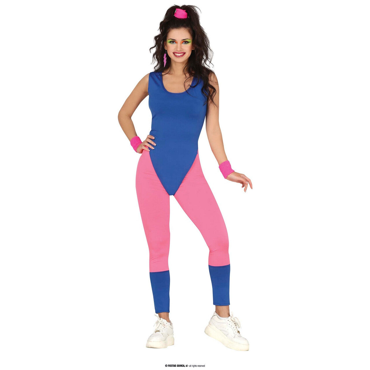 Op deze afbeelding zie je een Kostuums, van het merk Guirca. Jaren 80 Fitness Instructrice Vrouw Kostuum