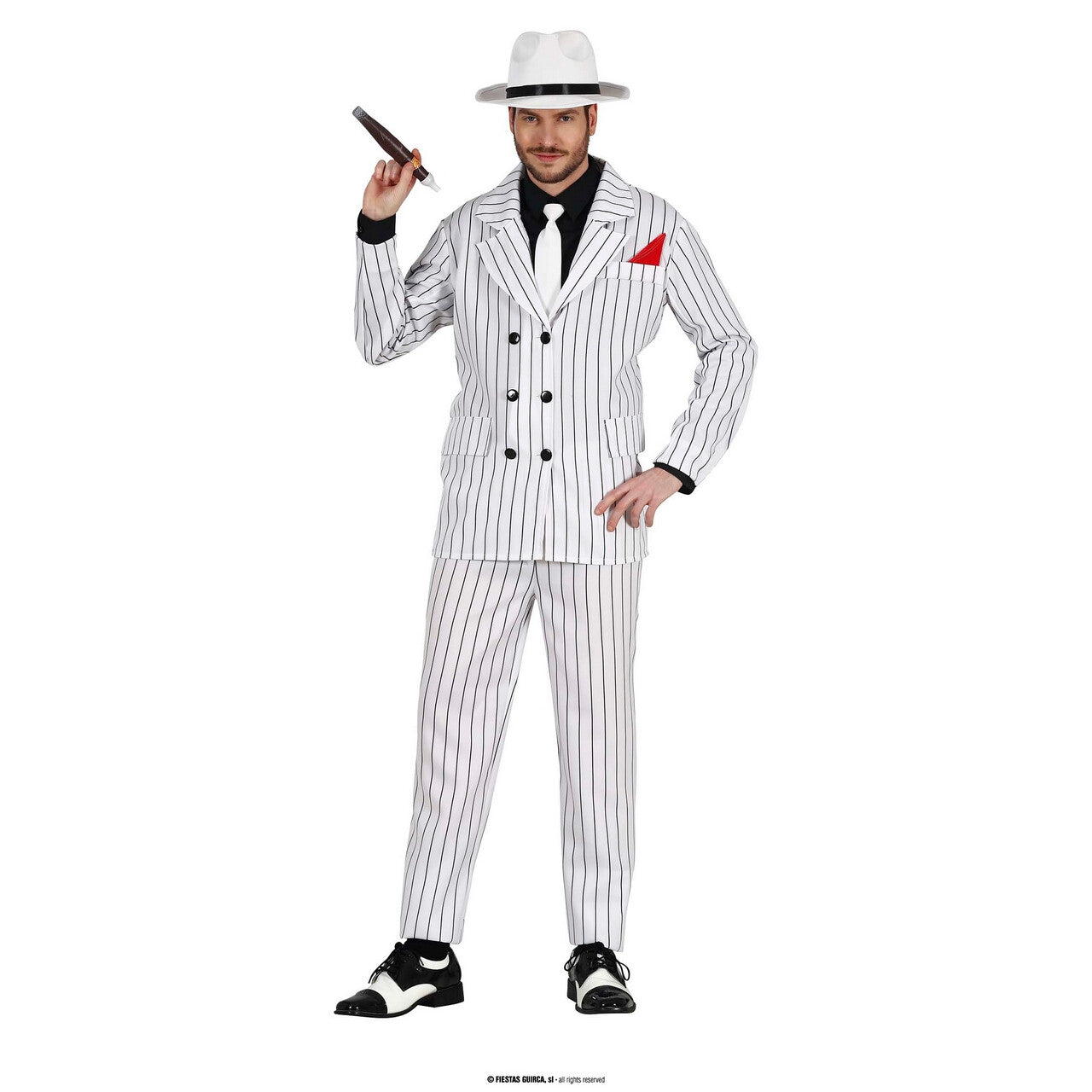 Op deze afbeelding zie je een Kostuums, van het merk Guirca. Italiaanse Godfather Mister Monopolie Man Kostuum