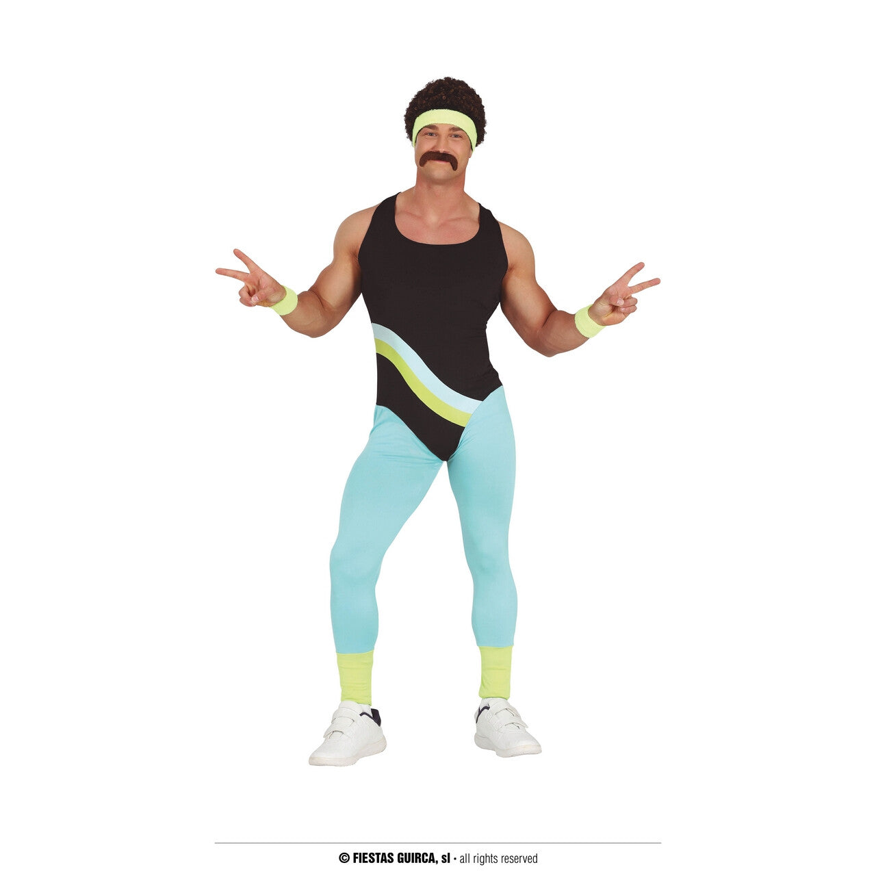 Op deze afbeelding zie je een Kostuums, van het merk Guirca. Super Eighties Fitguy Gymnast Man Kostuum