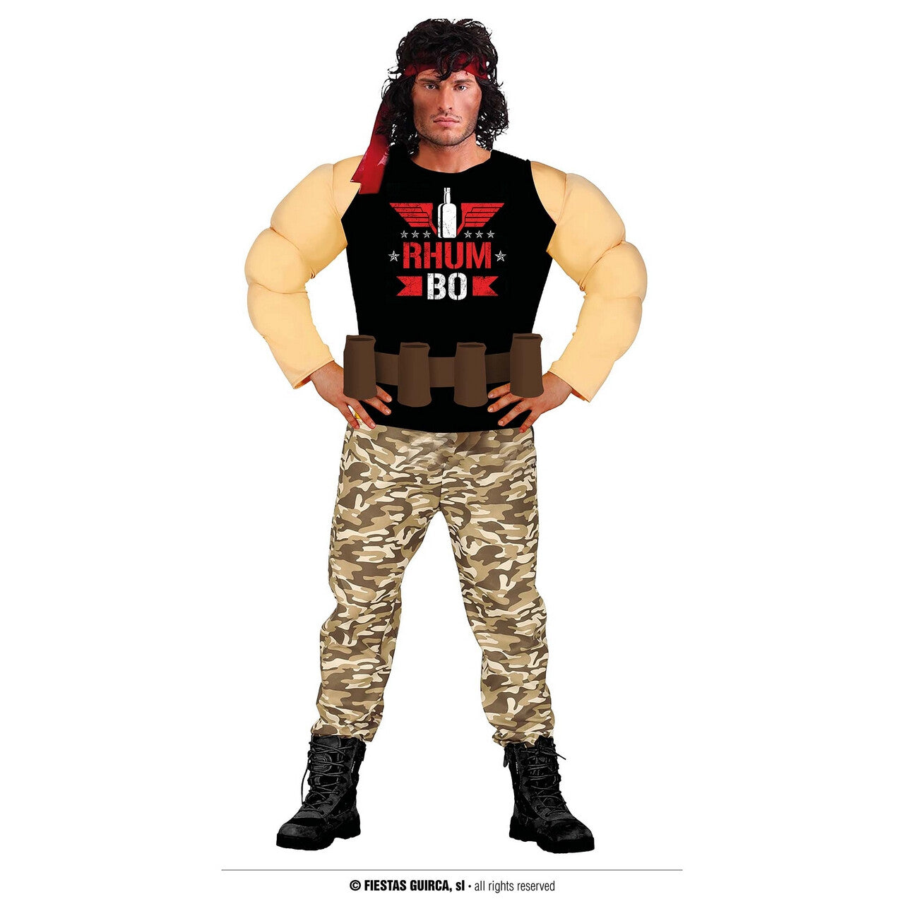 Op deze afbeelding zie je een Kostuums, van het merk Guirca. Rambo De Rhumbo Man Kostuum