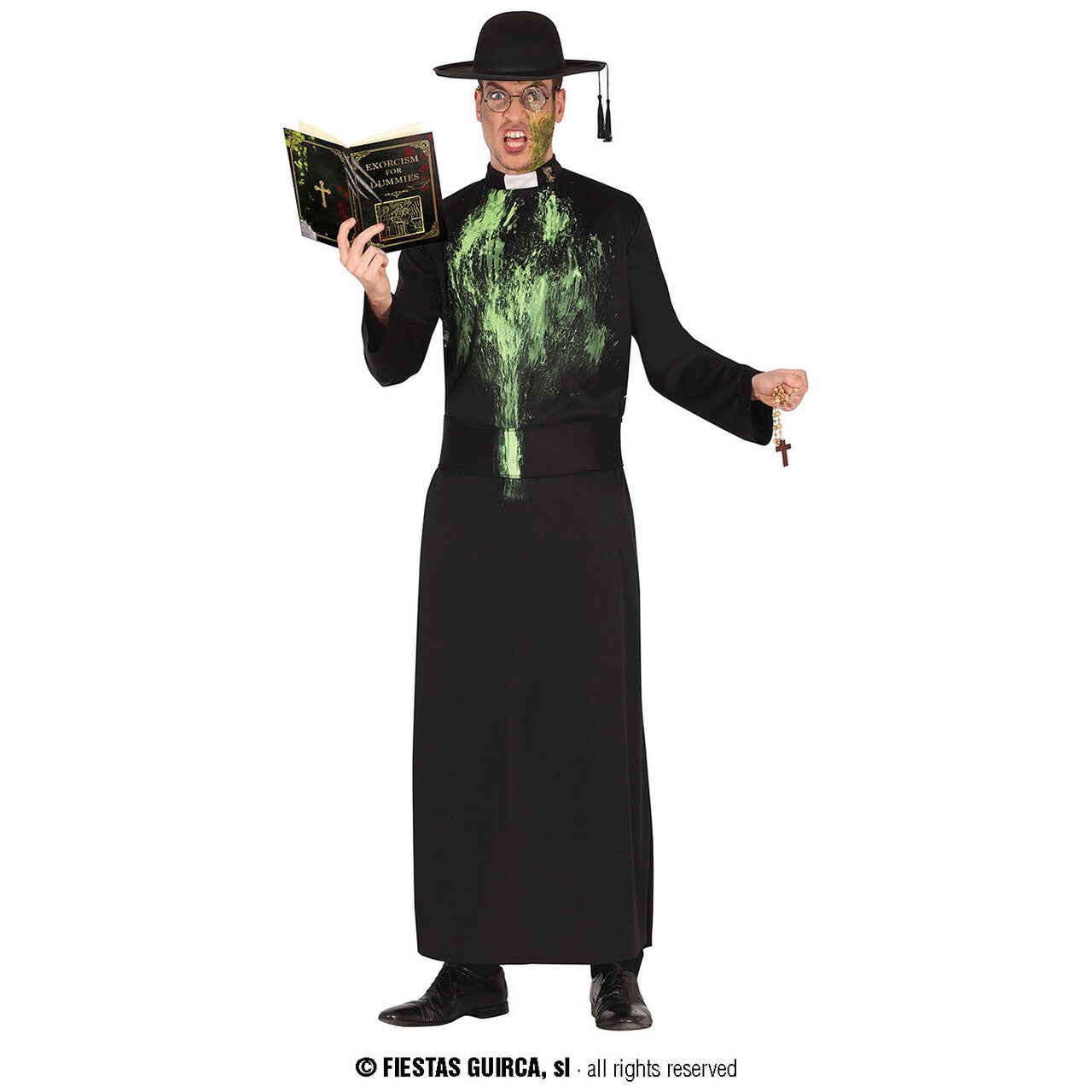 Op deze afbeelding zie je een Kostuums, van het merk Guirca. Door De Duivel Ondergekotste Priester Man Kostuum