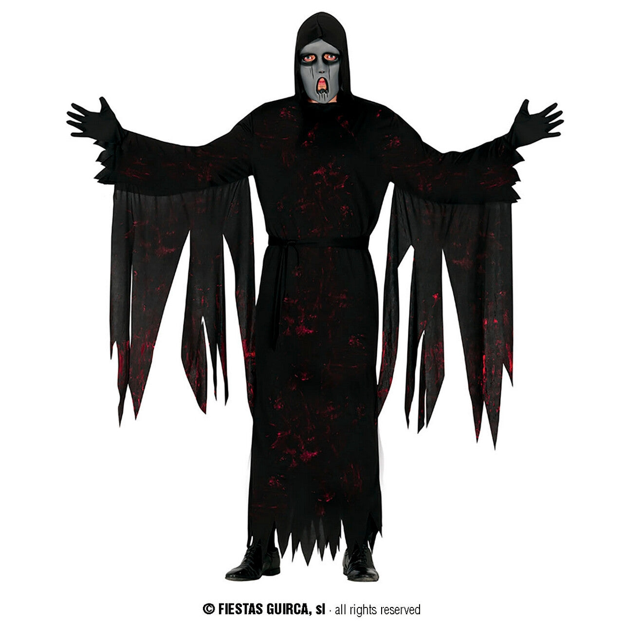 Op deze afbeelding zie je een Kostuums, van het merk Guirca. Duistere Grim Reaper Geest Man Kostuum