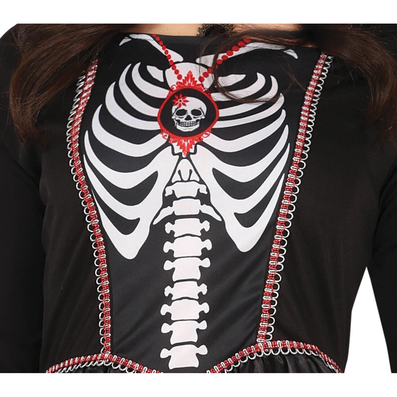 Op deze afbeelding zie je een Kostuums, van het merk Guirca. Koninklijke Queen Skullie Vrouw Kostuum