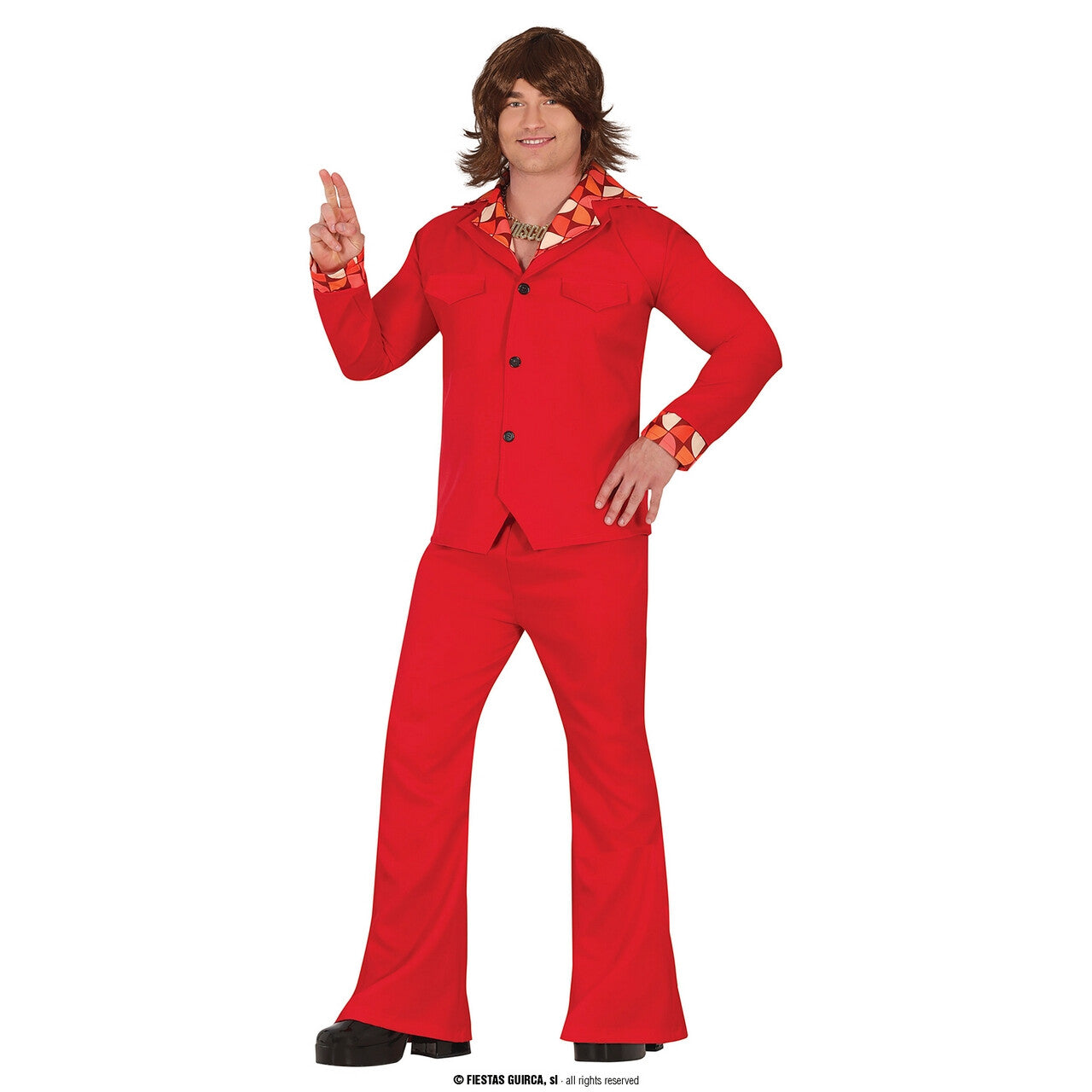 Op deze afbeelding zie je een Kostuums, van het merk Guirca. Disco Furie Richard Flash Man Kostuum