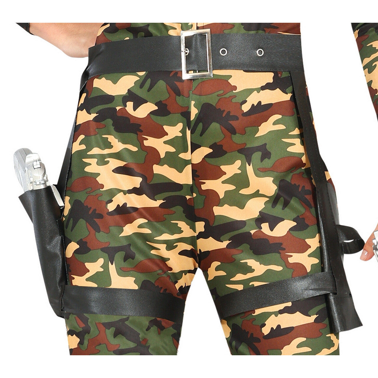 Op deze afbeelding zie je een Kostuums, van het merk Guirca. Gevaarlijke Camille Camo Vrouw Kostuum