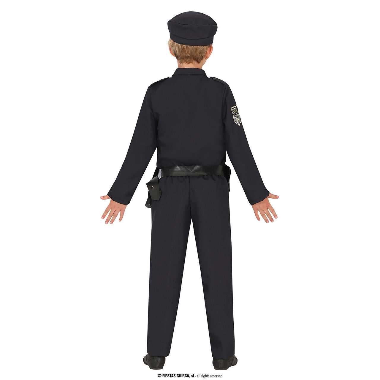 Op deze afbeelding zie je een Kostuums, van het merk Guirca. Politie Man Big City Sam Kind Kostuum