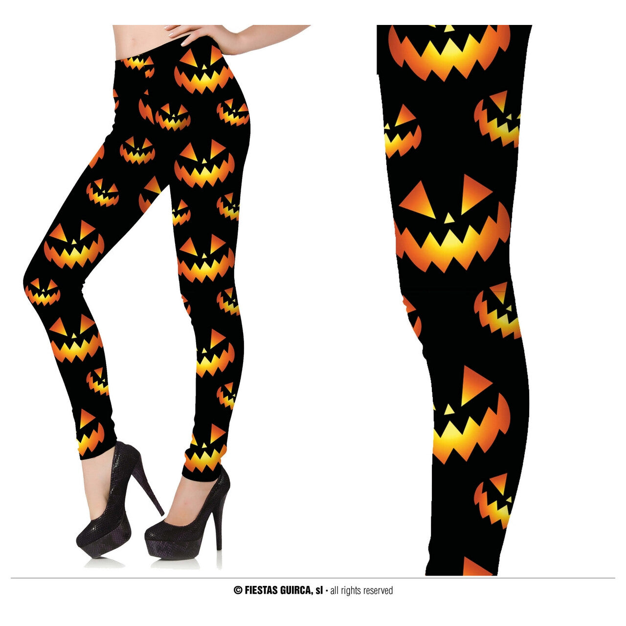 Op deze afbeelding zie je een Kostuums, van het merk Guirca. Hongerige Pompoen Monsters Legging Vrouw