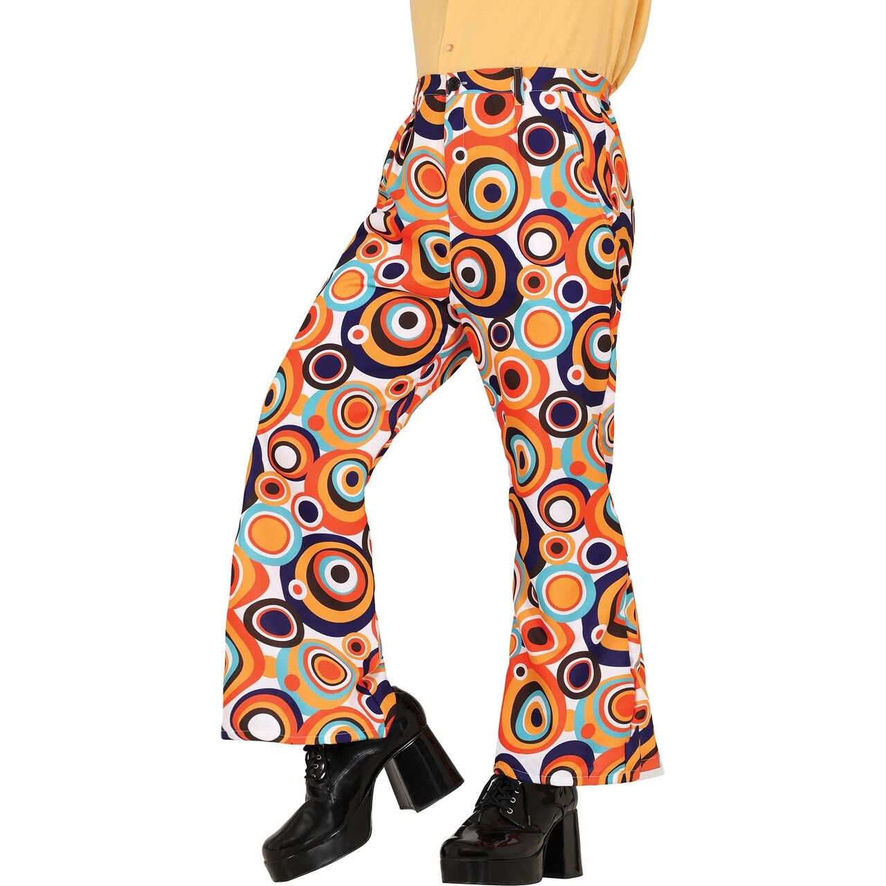 Op deze afbeelding zie je een Kostuums, van het merk Guirca. 70s Oranje Curly Wurly Broek Man