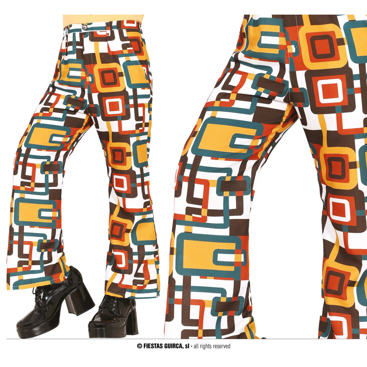 Op deze afbeelding zie je een Kostuums, van het merk Guirca. 70s Vintage Disco Broek Man