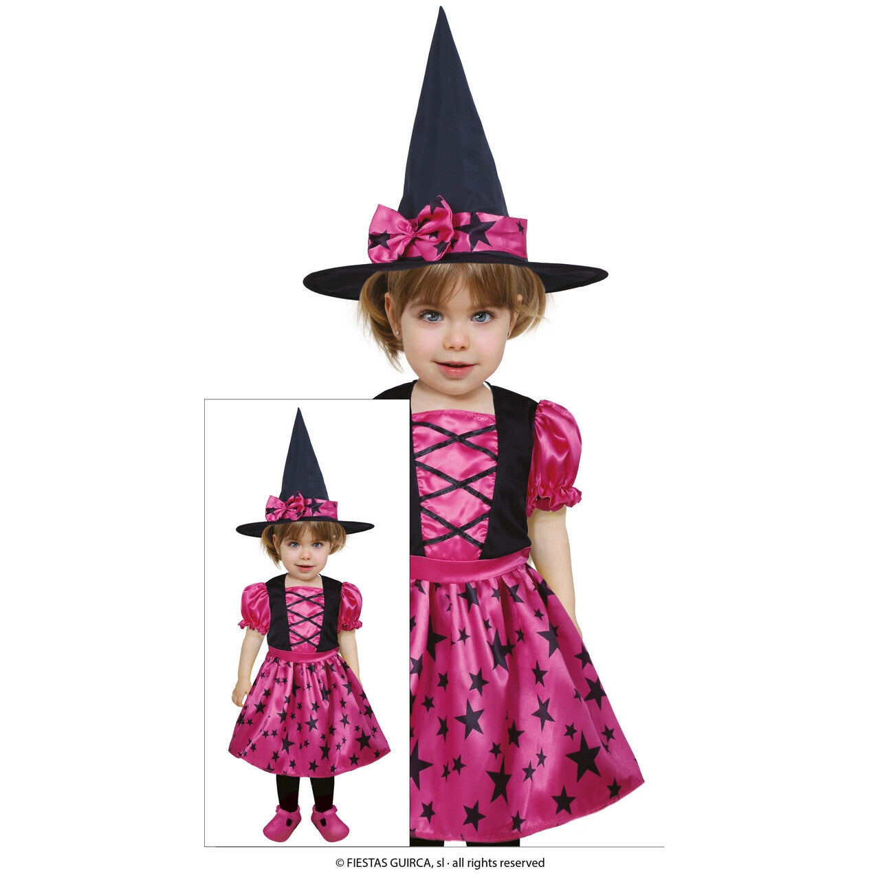 Op deze afbeelding zie je een Kostuums, van het merk Guirca. Schattige Roze Ster Heks Meisje Kostuum