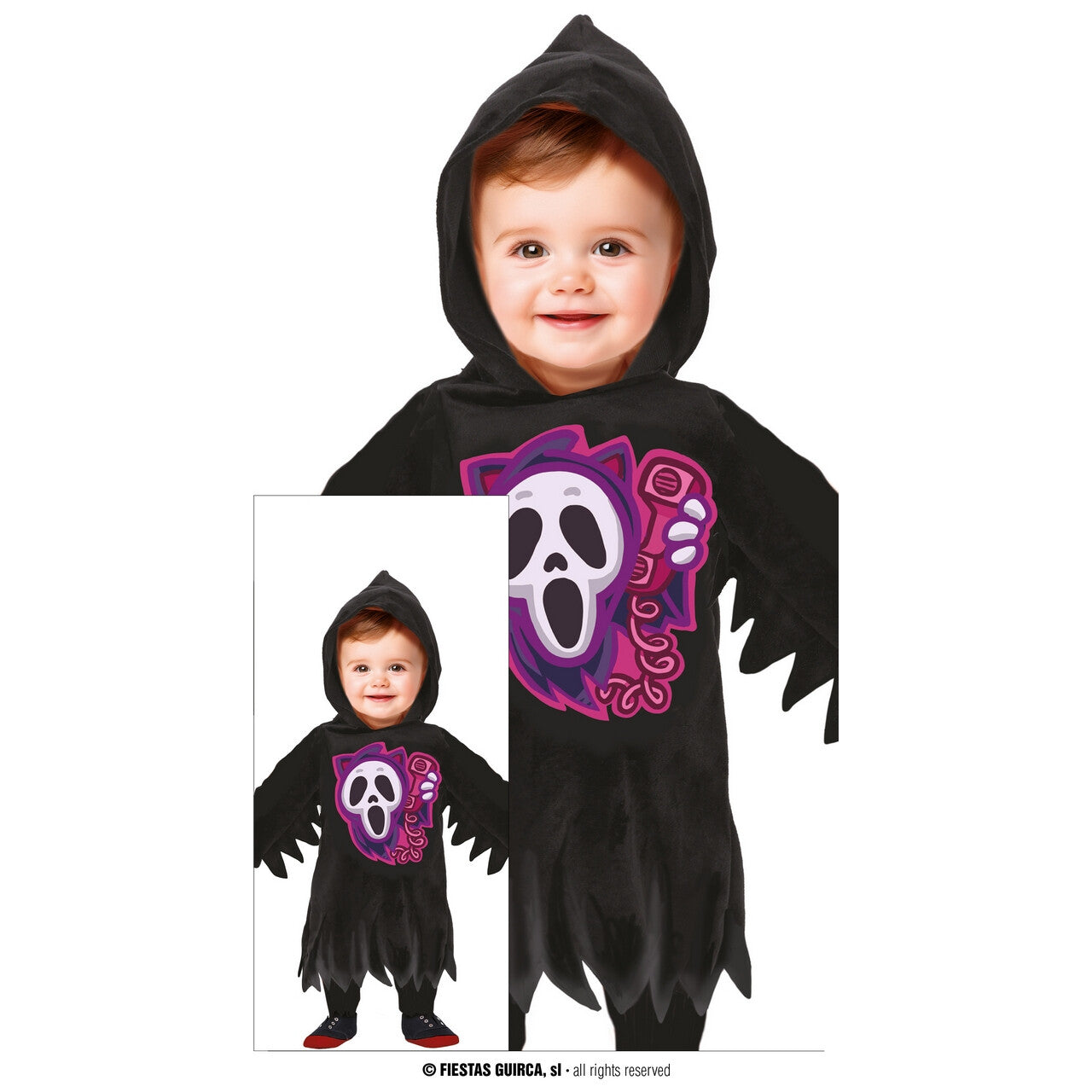 Op deze afbeelding zie je een Kostuums, van het merk Guirca. Calling Death Reaper Kind Kostuum