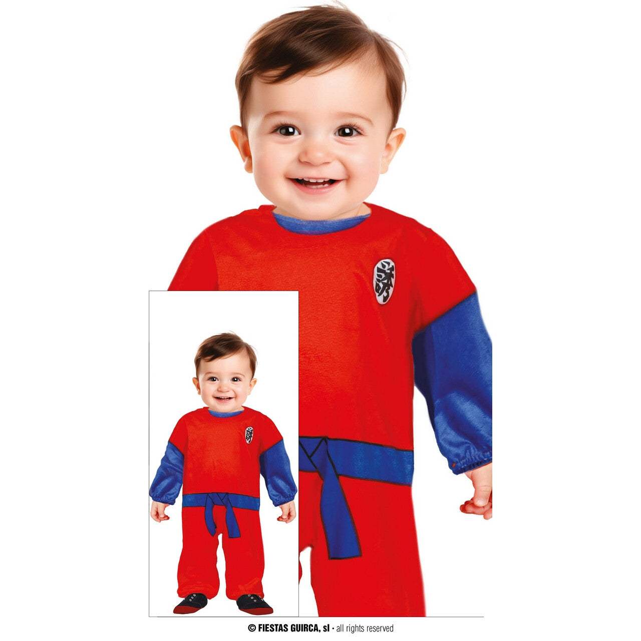 Op deze afbeelding zie je een Kostuums, van het merk Guirca. Kleine Vechtersbaas Ninja Skills Jongen Kostuum