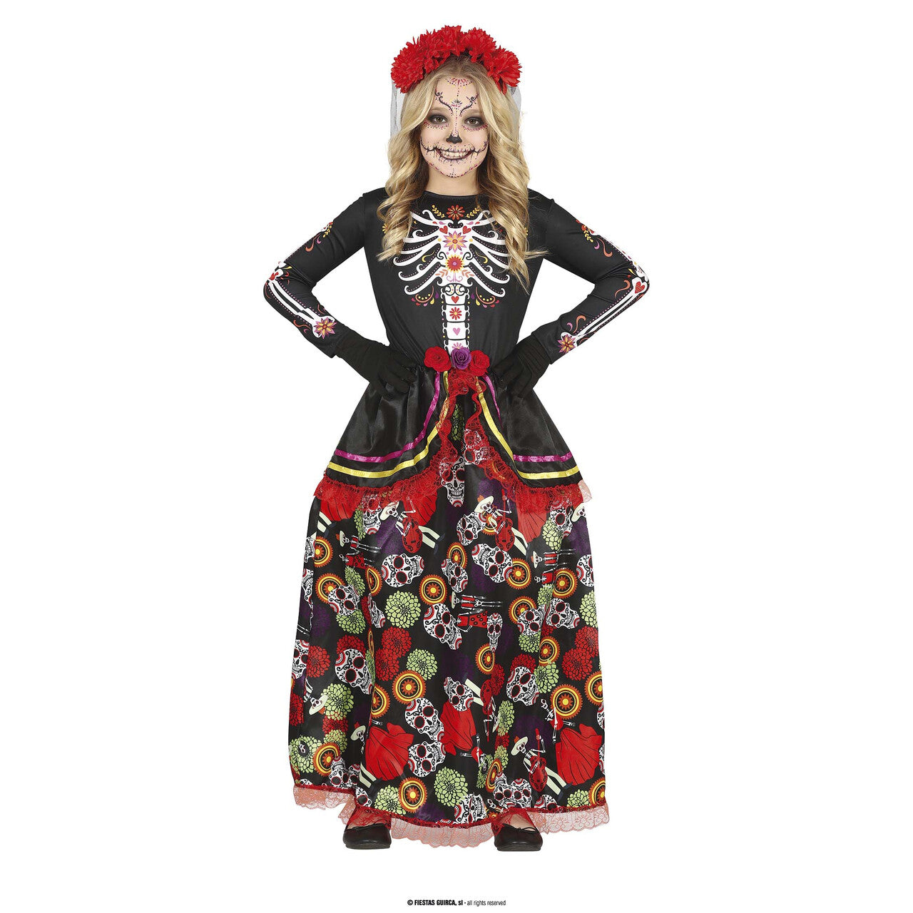 Op deze afbeelding zie je een Kostuums, van het merk Guirca. Dag Van De Doden Katarina Meisje Kostuum