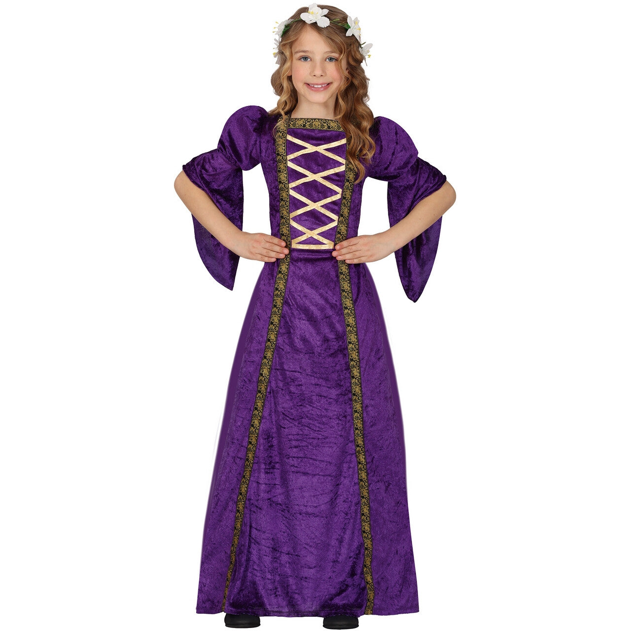 Op deze afbeelding zie je een Kostuums, van het merk Guirca. Kasteel Jonkvrouw Daisy Purple Meisje Kostuum