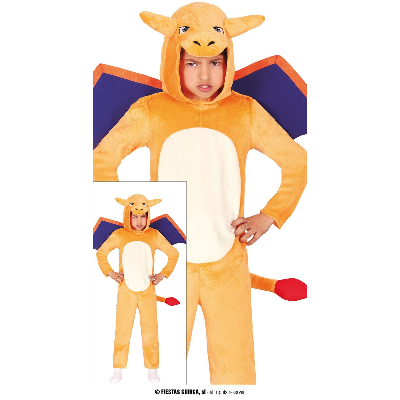 Op deze afbeelding zie je een Kostuums, van het merk Guirca. Vuur Draak Blaze Power Meisje Kostuum