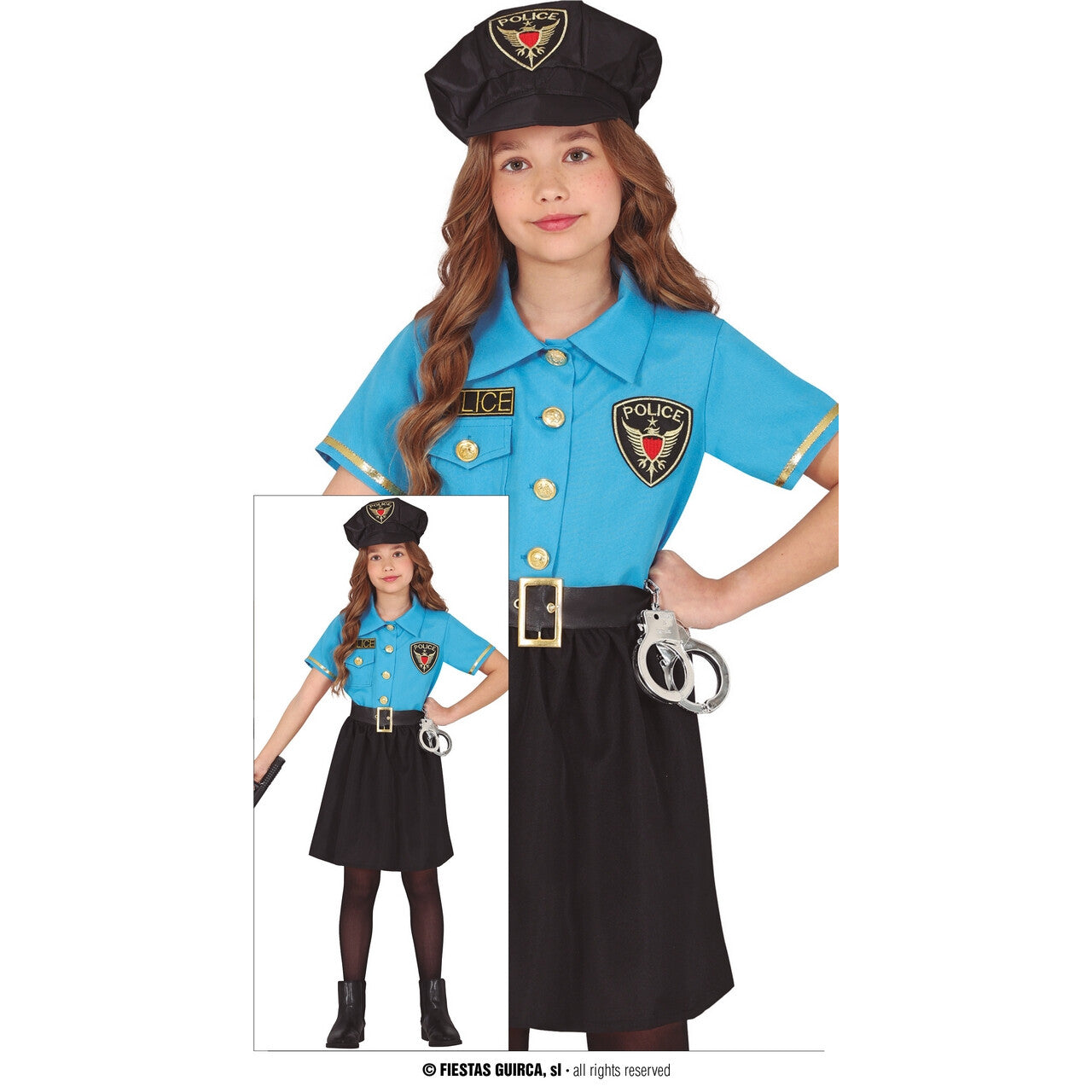 Op deze afbeelding zie je een Kostuums, van het merk Guirca. Ready To Arrest Politie Meisje Kostuum