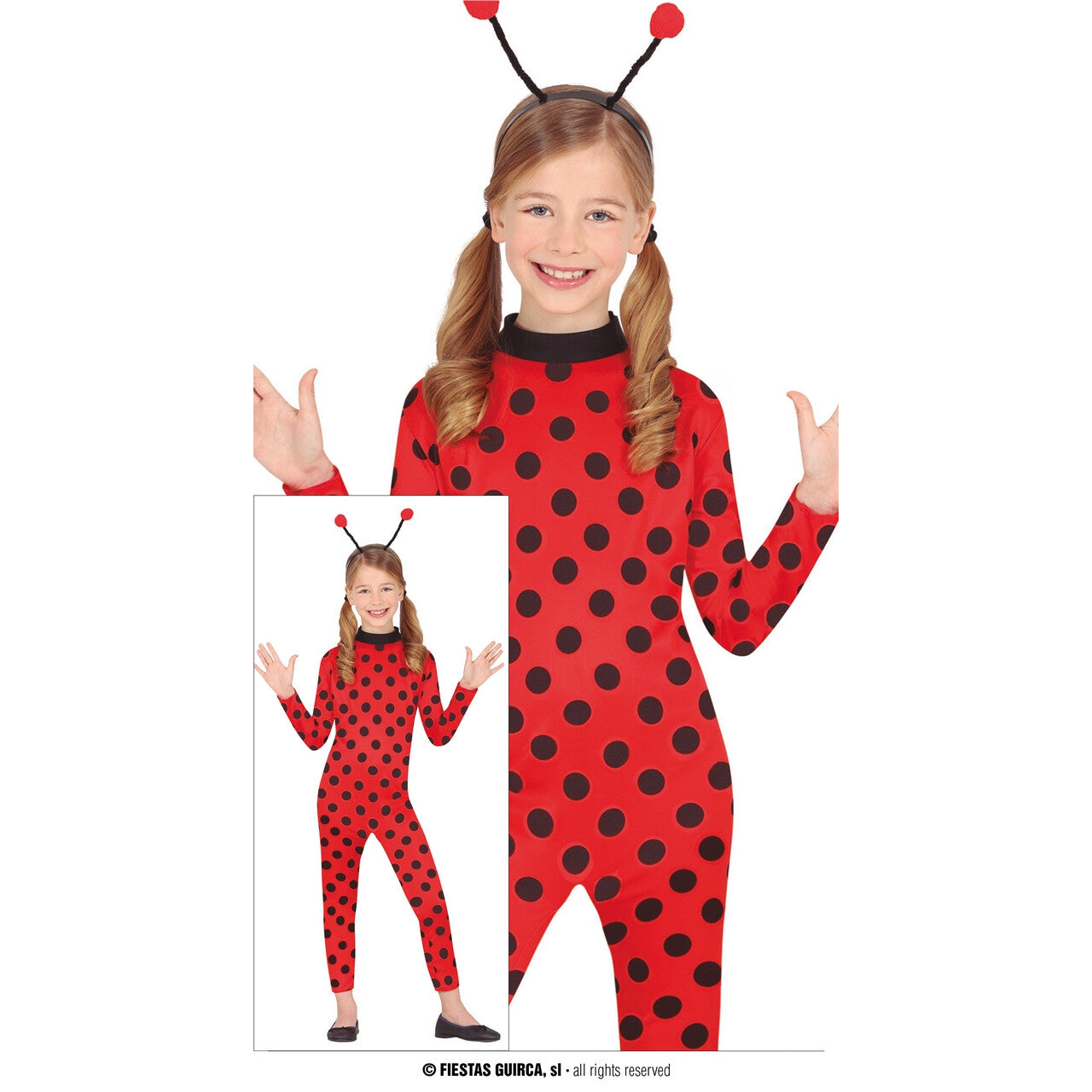 Op deze afbeelding zie je een Kostuums, van het merk Guirca. Lieve Gestippelde Superheldin Ladybird Meisje Kostuum